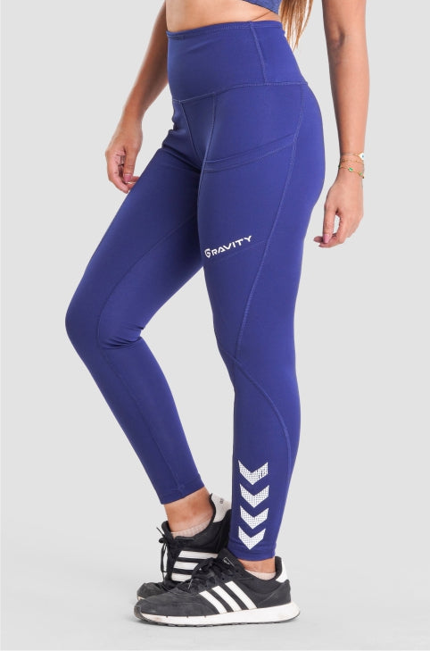 High Waisted Leggings -Blue