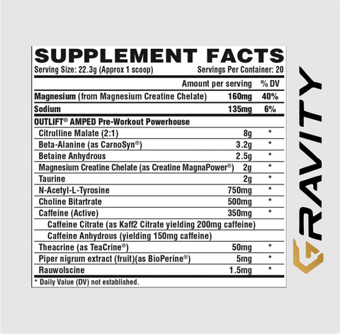 NUTREX Outlift AMPED 22 Servings | Pre-workout for intense training