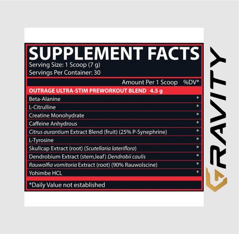 Nutrex Outrage Ultra Stim Pre-Workout | 30 Servings