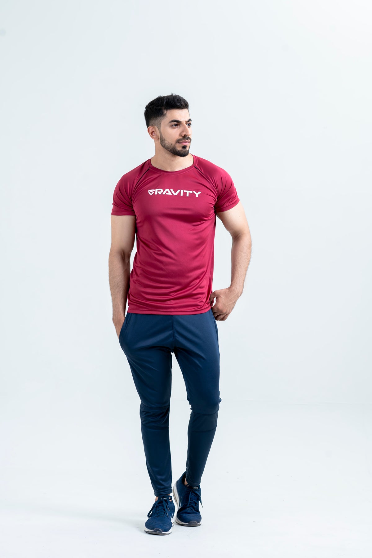 Essential Gym Tee-Burgandy