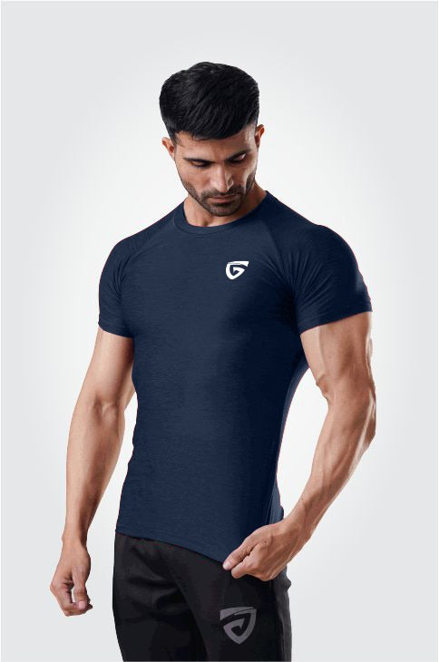 Muscle Texture Tee-Navy