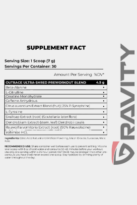 Nutrex Outrage Ultra Stim Pre-Workout | 30 Servings